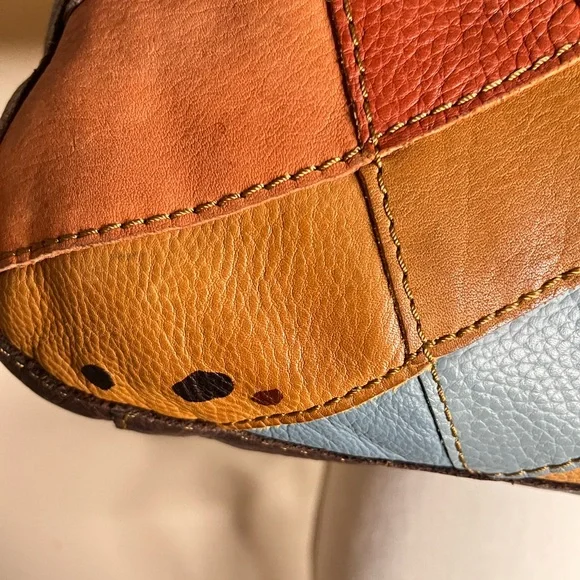 Colorful Patchwork Leather Hobo Bag - Picture 7 of 8